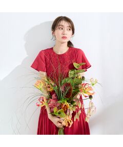 Rose Tiara / ローズティアラ ミニ丈・ひざ丈ワンピース | シャーリングマキシ丈ワンピース