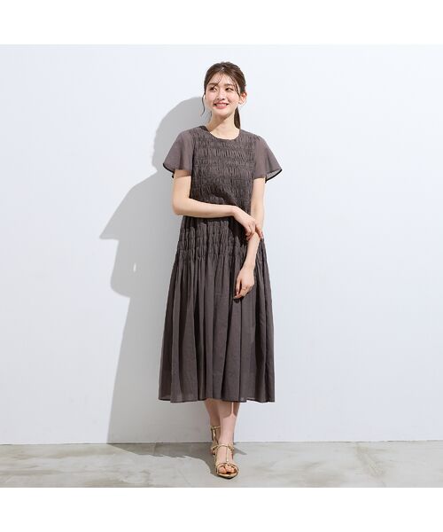 Rose Tiara / ローズティアラ ミニ丈・ひざ丈ワンピース | シャーリングマキシ丈ワンピース | 詳細1