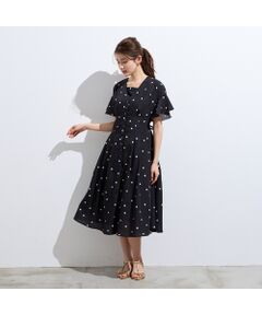 Rose Tiara / ローズティアラ ミニ丈・ひざ丈ワンピース | フレア袖ドットワンピース