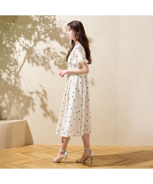 Rose Tiara / ローズティアラ ミニ丈・ひざ丈ワンピース | フレア袖ドットワンピース | 詳細2