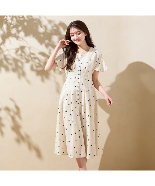 Rose Tiara / ローズティアラ ミニ丈・ひざ丈ワンピース | フレア袖ドットワンピース | 詳細4