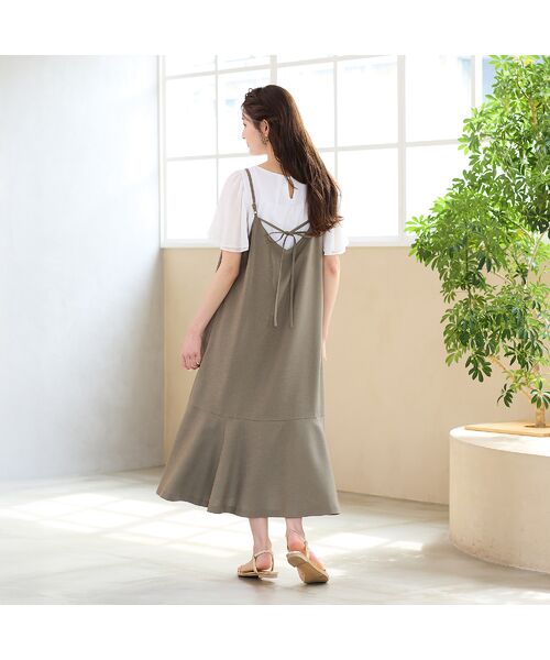 Rose Tiara / ローズティアラ ミニ丈・ひざ丈ワンピース | 【UVカット/防シワ】バックリボンキャミワンピース | 詳細9