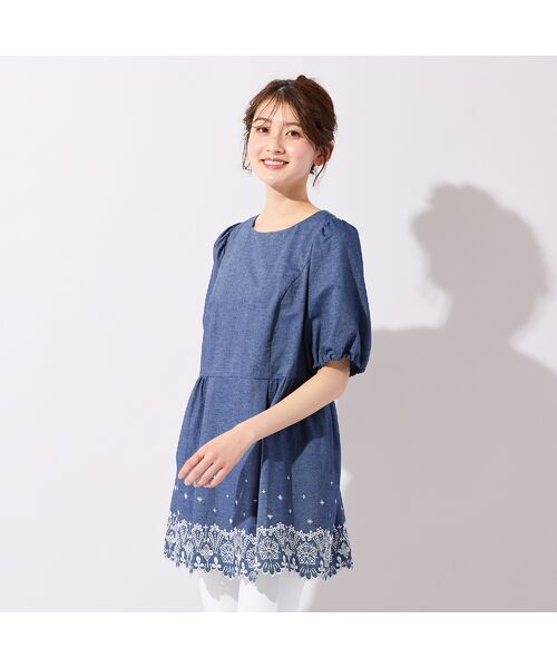 Rose Tiara / ローズティアラ シャツ・ブラウス | スカラ刺繍チュニック | 詳細1