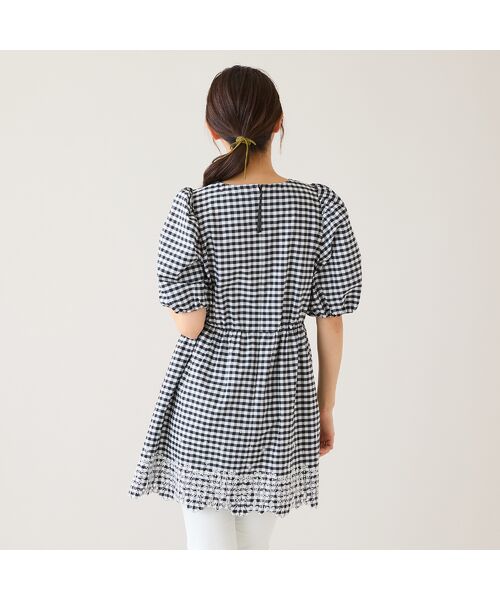 Rose Tiara / ローズティアラ シャツ・ブラウス | スカラ刺繍チュニック/ ギンガムチェック | 詳細3