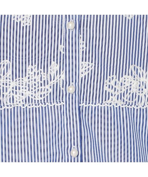 Rose Tiara / ローズティアラ シャツ・ブラウス | ストライプ刺繍パフスリーブブラウス | 詳細9