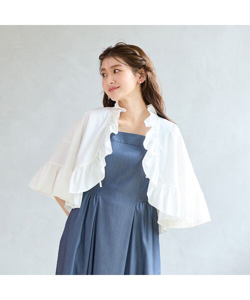 Rose Tiara / ローズティアラ その他アウター | 【接触冷感/UVカット/遮熱】ラッフルボレロ（オフ）