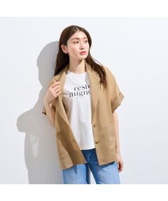 Rose Tiara / ローズティアラ テーラードジャケット | 【接触冷感/防シワ】オーガンジーオーバージャケット