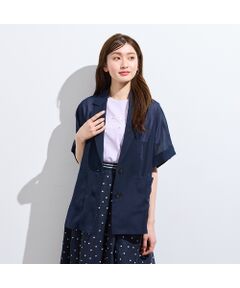 Rose Tiara / ローズティアラ テーラードジャケット | 【接触冷感/防シワ】オーガンジーオーバージャケット