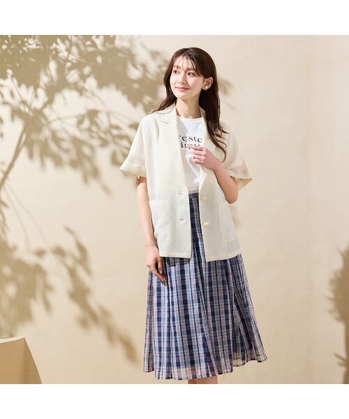 Rose Tiara / ローズティアラ テーラードジャケット | 【接触冷感/防シワ】オーガンジーオーバージャケット | 詳細1