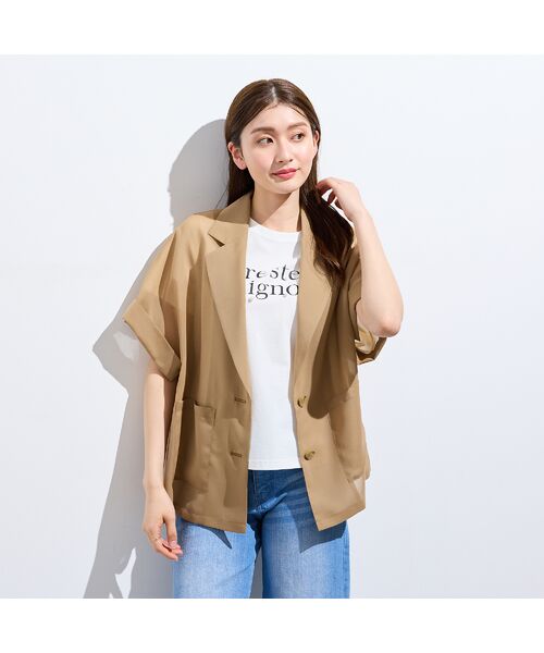 Rose Tiara / ローズティアラ テーラードジャケット | 【接触冷感/防シワ】オーガンジーオーバージャケット | 詳細5