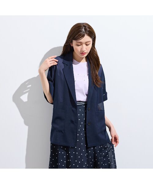 Rose Tiara / ローズティアラ テーラードジャケット | 【接触冷感/防シワ】オーガンジーオーバージャケット | 詳細6