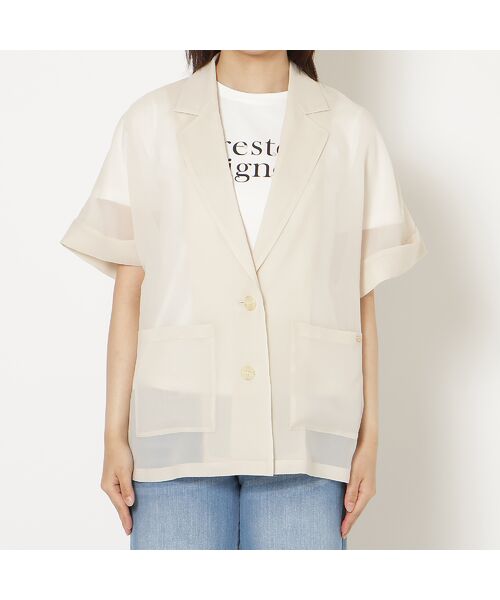 Rose Tiara / ローズティアラ テーラードジャケット | 【接触冷感/防シワ】オーガンジーオーバージャケット | 詳細7