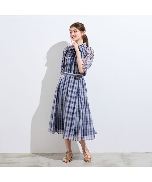 Rose Tiara / ローズティアラ シャツ・ブラウス | 【セットアップ対応】マドラスチェック風プリントフリルカラーブラウス | 詳細2