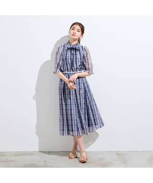 Rose Tiara / ローズティアラ シャツ・ブラウス | 【セットアップ対応】マドラスチェック風プリントフリルカラーブラウス | 詳細3