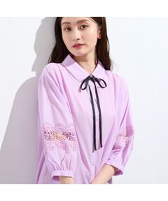 Rose Tiara / ローズティアラ シャツ・ブラウス | 【綿100%】レース切替ブラウス