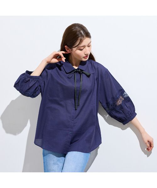 Rose Tiara / ローズティアラ シャツ・ブラウス | 【綿100%】レース切替ブラウス | 詳細2