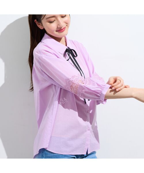 Rose Tiara / ローズティアラ シャツ・ブラウス | 【綿100%】レース切替ブラウス | 詳細3