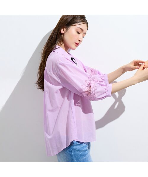 Rose Tiara / ローズティアラ シャツ・ブラウス | 【綿100%】レース切替ブラウス | 詳細4