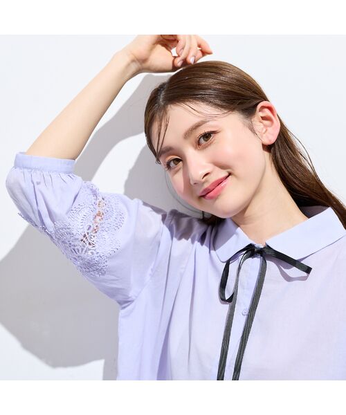 Rose Tiara / ローズティアラ シャツ・ブラウス | 【綿100%】レース切替ブラウス | 詳細6