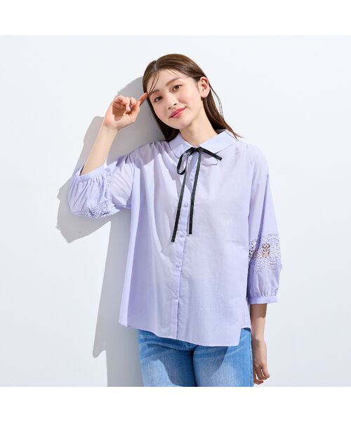 Rose Tiara / ローズティアラ シャツ・ブラウス | 【綿100%】レース切替ブラウス | 詳細7