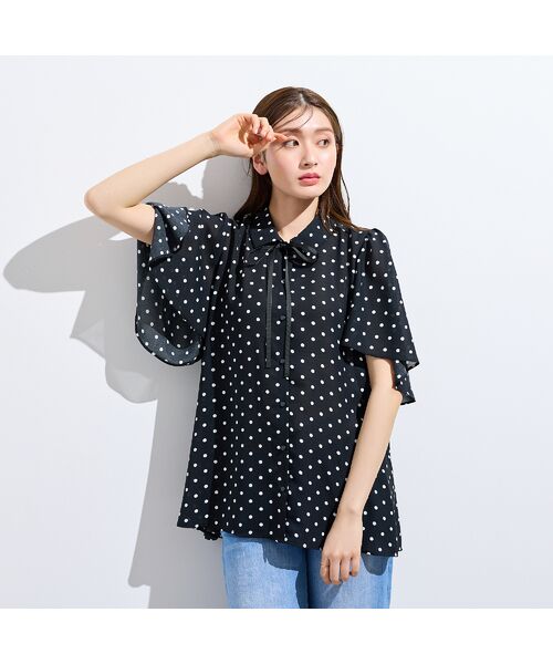 Rose Tiara / ローズティアラ シャツ・ブラウス | フレア袖ドットブラウス | 詳細4