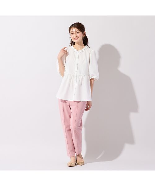 Rose Tiara / ローズティアラ シャツ・ブラウス | 異素材切替ペプラムブラウス | 詳細4