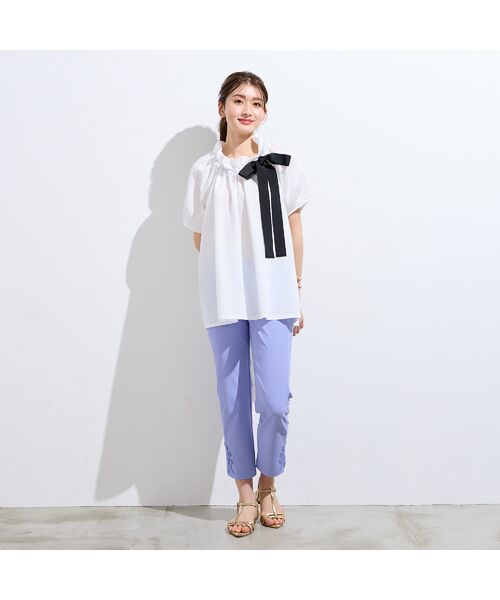 Rose Tiara / ローズティアラ シャツ・ブラウス | 【接触冷感】ギャザーリボンブラウス | 詳細1