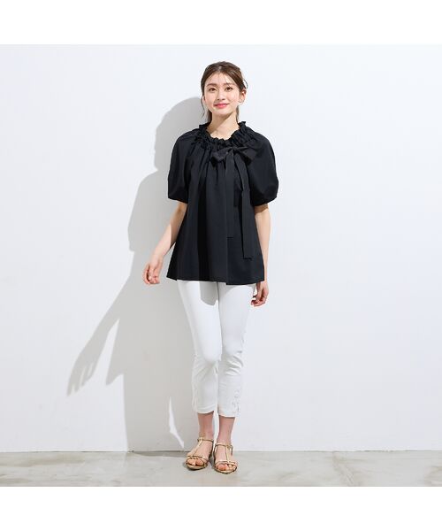 Rose Tiara / ローズティアラ シャツ・ブラウス | 【接触冷感】ギャザーリボンブラウス | 詳細2