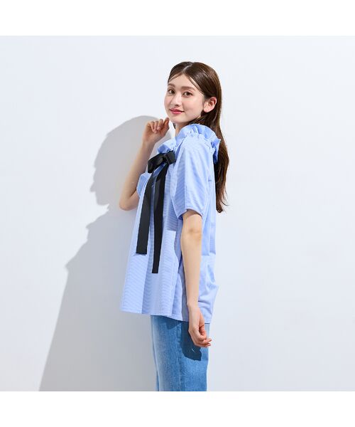 Rose Tiara / ローズティアラ シャツ・ブラウス | 【接触冷感】ギャザーリボンブラウス | 詳細5