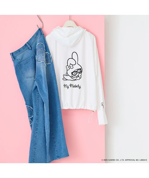 Rose Tiara / ローズティアラ パーカー | 【My Melody】マイメロディ　プリントラッシュガード素材パーカー | 詳細1