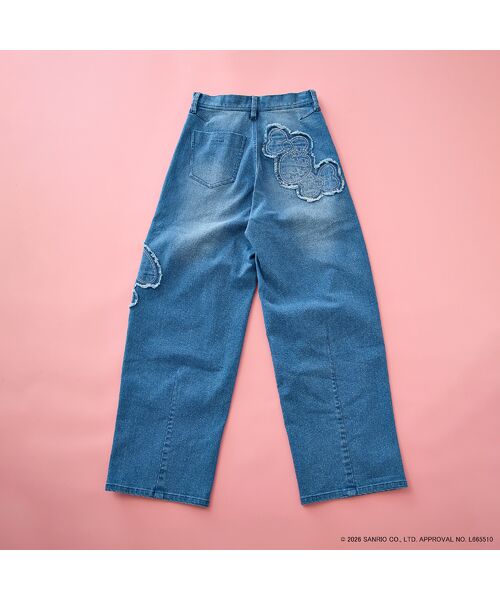 Rose Tiara / ローズティアラ デニムパンツ | 【My Melody】マイメロディ 刺繍カーブデニム | 詳細14