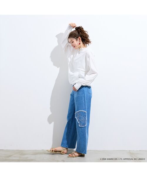 Rose Tiara / ローズティアラ デニムパンツ | 【My Melody】マイメロディ 刺繍カーブデニム | 詳細3