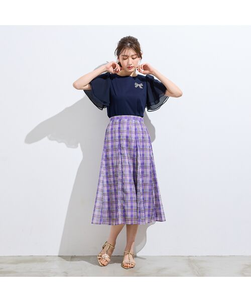 Rose Tiara / ローズティアラ カットソー | 【接触冷感/綿100%】リボンワッペンフレア袖カットソー | 詳細5