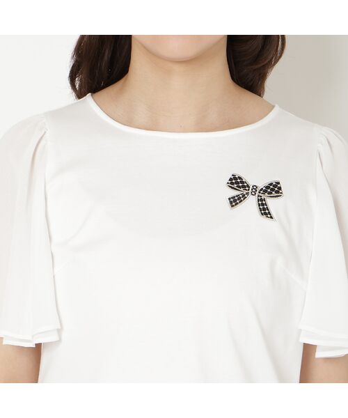 Rose Tiara / ローズティアラ カットソー | 【接触冷感/綿100%】リボンワッペンフレア袖カットソー | 詳細11