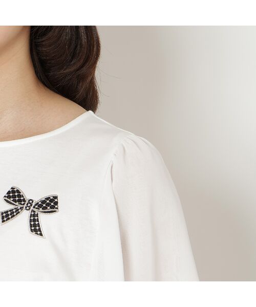 Rose Tiara / ローズティアラ カットソー | 【接触冷感/綿100%】リボンワッペンフレア袖カットソー | 詳細12