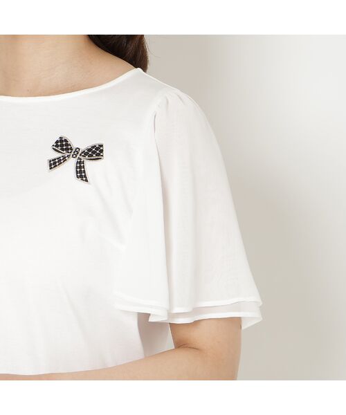 Rose Tiara / ローズティアラ カットソー | 【接触冷感/綿100%】リボンワッペンフレア袖カットソー | 詳細13