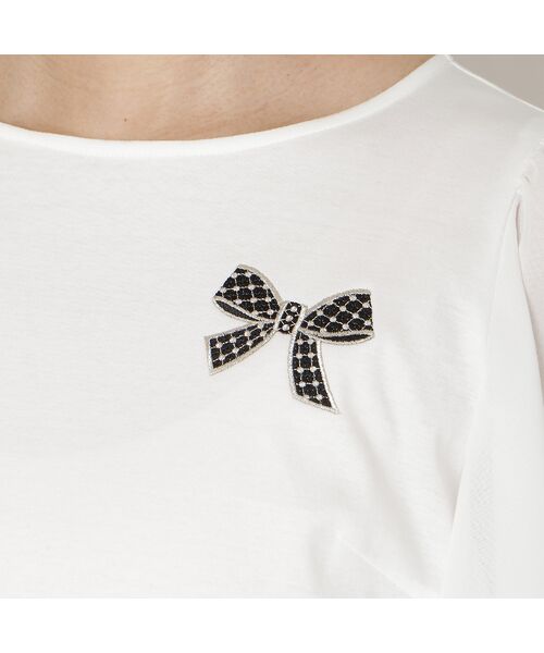 Rose Tiara / ローズティアラ カットソー | 【接触冷感/綿100%】リボンワッペンフレア袖カットソー | 詳細14