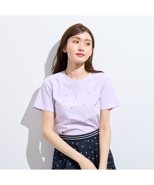 Rose Tiara / ローズティアラ カットソー | reste mignon ロゴTシャツ(バイオレット)