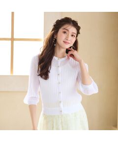 Rose Tiara / ローズティアラ ニット・セーター | エアリーリブニットカーディガン