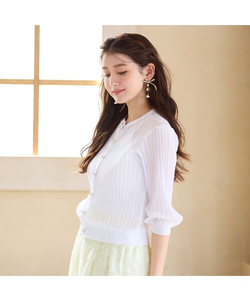 Rose Tiara / ローズティアラ ニット・セーター | エアリーリブニットカーディガン | 詳細1