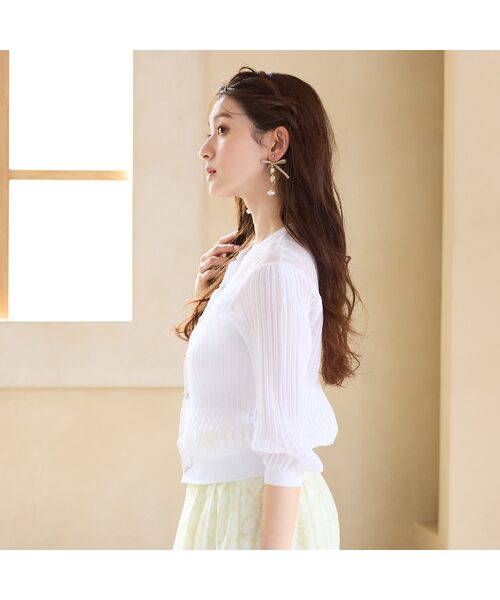 Rose Tiara / ローズティアラ ニット・セーター | エアリーリブニットカーディガン | 詳細2