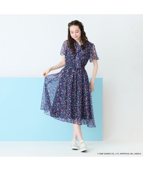 Rose Tiara / ローズティアラ ミニ丈・ひざ丈ワンピース | 【サンリオキャラクターズ】サンリオキャラクター MIXプリントワンピース | 詳細1