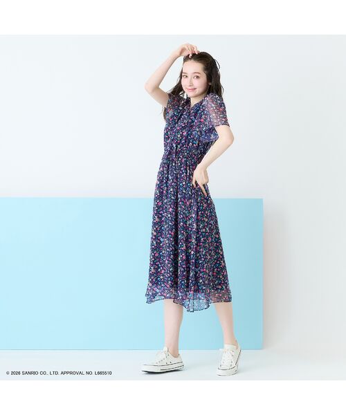 Rose Tiara / ローズティアラ ミニ丈・ひざ丈ワンピース | 【サンリオキャラクターズ】サンリオキャラクター MIXプリントワンピース | 詳細3