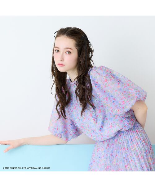Rose Tiara / ローズティアラ シャツ・ブラウス | 【サンリオキャラクターズ】サンリオキャラクター MIXプリントブラウス（ラベンダー）