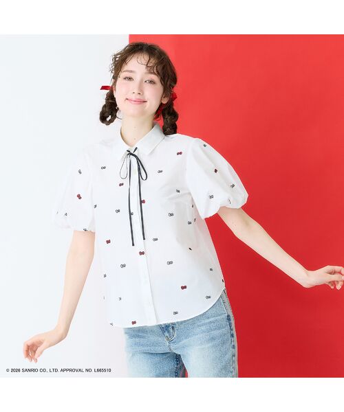 Rose Tiara / ローズティアラ シャツ・ブラウス | 【HELLO KITTY】ハローキティ リボン刺繍ブラウス | 詳細3
