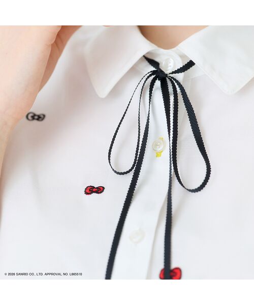 Rose Tiara / ローズティアラ シャツ・ブラウス | 【HELLO KITTY】ハローキティ リボン刺繍ブラウス | 詳細8