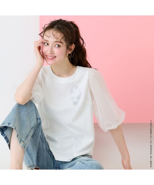 Rose Tiara / ローズティアラ カットソー | 【My Melody】マイメロディ　ラインストーンTシャツ（オフ）