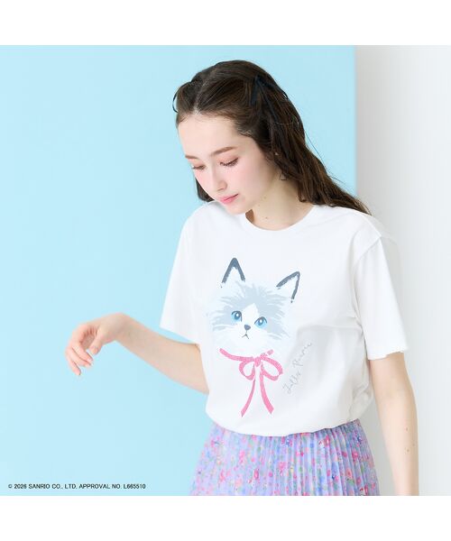 Rose Tiara / ローズティアラ カットソー | ネコプリント半袖Tシャツ | 詳細2