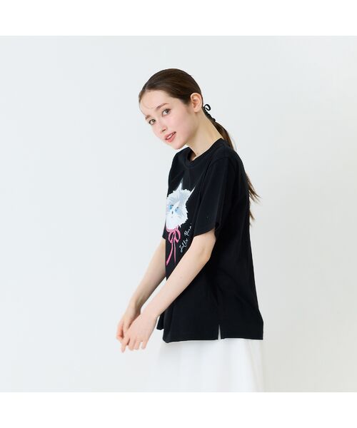 Rose Tiara / ローズティアラ カットソー | ネコプリント半袖Tシャツ | 詳細5