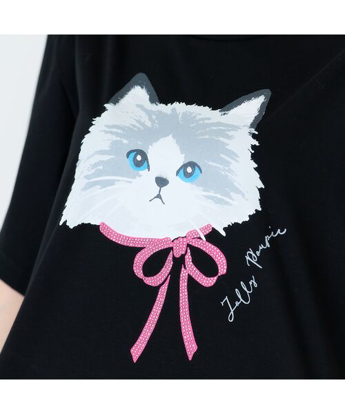Rose Tiara / ローズティアラ カットソー | ネコプリント半袖Tシャツ | 詳細7